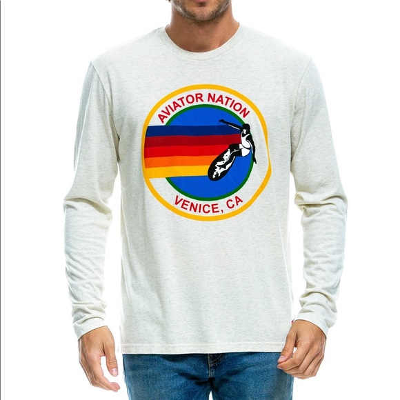 NWT Aviator Nation long sleeve sz S vintage white - Picture 2 of 7